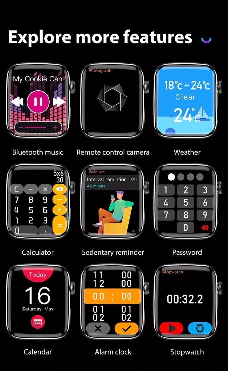 Reloj Inteligente C800 Pro Serie 8 Carga Inalámbrica