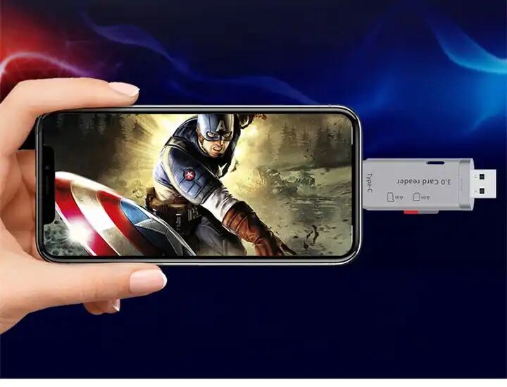 Lector de tarjetas de memoria SD y MicroSD USB-A + USB-C 3.0 OTG